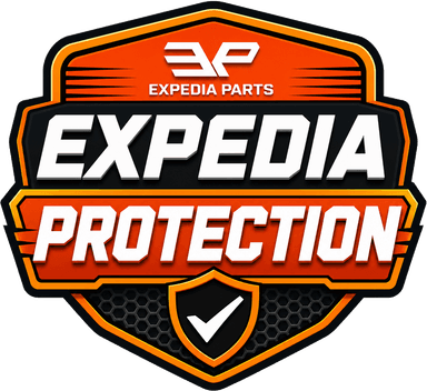 Expedia Parts Protection — shield badge with EP lockup and checkmark
